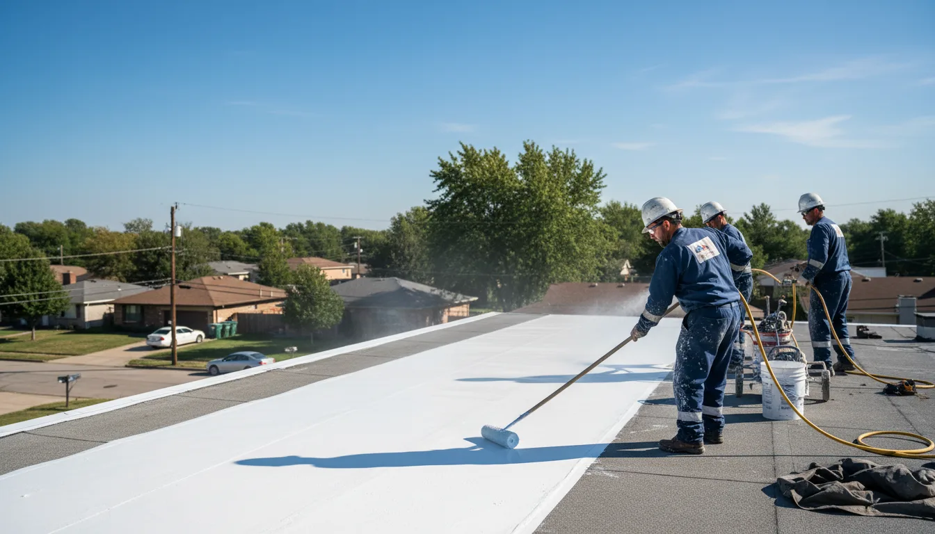 Commercial roof coating in Monroe Center, IL near me